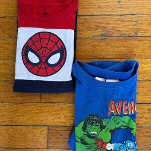 Marvel Spiderman and Avengers t-shirts, Size 7